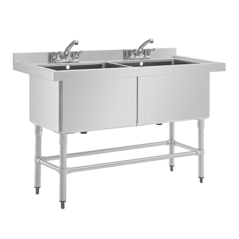Topelt sügava kraanikausiga tagaseinaga 2 x 100 L 1410 x 600 mm - Vogue - Fourniresto Topelt sügava kraanikausiga tagaseinaga 2 x 100 L 1410 x 600 mm - Vogue - Fourniresto