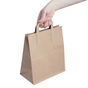 Suur pruun taaskasutatav paberkott 305 x 254 mm - 250 tk komplektis - Fiesta Green - Fourniresto