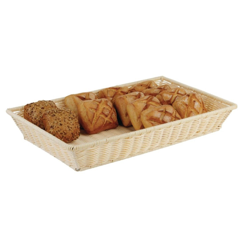 Wicker Basket GN 1/2 Polypropylene Chrome Structure 300 x 220 mm - APS - Fourniresto Wicker Basket GN 1/2 Polypropylene Chrome Structure 300 x 220 mm - APS - Fourniresto