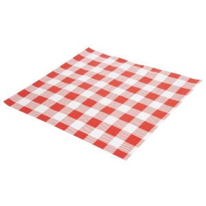 Rasvapaber Vichy punane 250 x 250 mm - 200 tk komplektis - FourniResto - Fourniresto