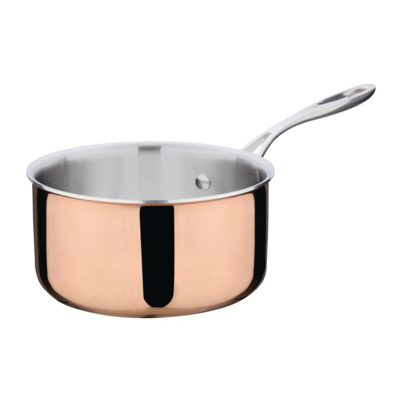 Copper 3 Layer Induction Casserole Ø 180 mm - Vogue - Fourniresto Copper 3 Layer Induction Casserole Ø 180 mm - Vogue - Fourniresto