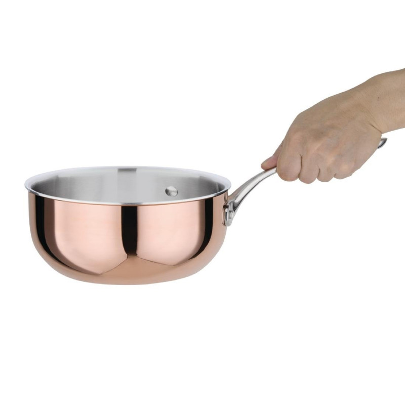 Sauteuse Evasée en Cuivre 3 Couches Induction Ø 200 mm - Vogue - Fourniresto Sauteuse Evasée en Cuivre 3 Couches Induction Ø 200 mm - Vogue - Fourniresto
