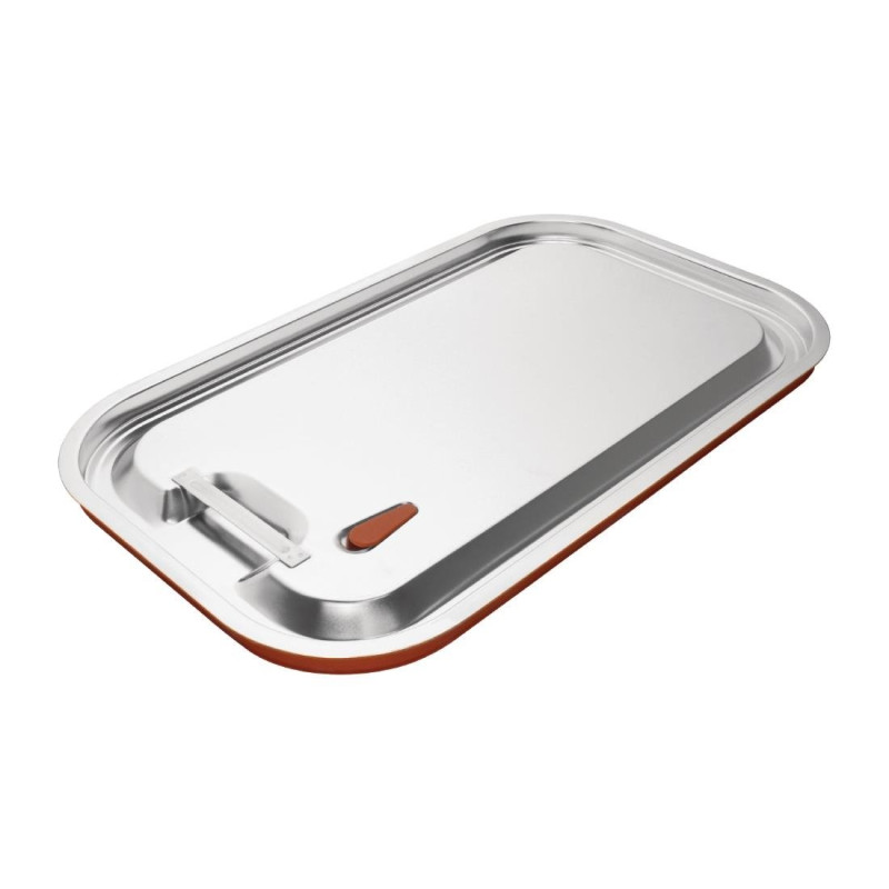 Airtight Stainless Steel and Silicone Lid for GN 1/1 Tray - Vogue - Fourniresto Airtight Stainless Steel and Silicone Lid for GN 1/1 Tray - Vogue - Fourniresto