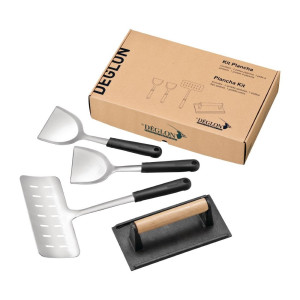 Kit Plancha roostevabast terasest ja valualumiiniumist 4 köögitarvikut - DEGLON - Fourniresto