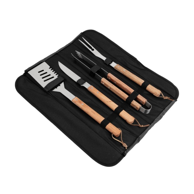 Stainless Steel and Wood Barbecue Kit 4 Utensils - DEGLON - Fourniresto Stainless Steel and Wood Barbecue Kit 4 Utensils - DEGLON - Fourniresto