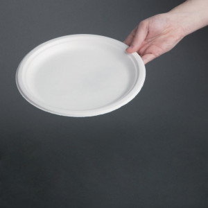 Toidujäätmetest valmistatud kompostitavad taldrikud 26 cm - 50 tk komplektis - Fiesta Green - Fourniresto
