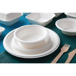 Bagassikomposteeritavad taldrikud 151mm - 50 tk komplektis - Fiesta Green - Fourniresto