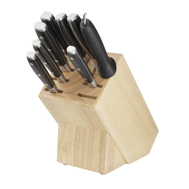 Bloc À Couteaux En Bois 9 Pièces - Vogue - Fourniresto Bloc À Couteaux En Bois 9 Pièces - Vogue - Fourniresto