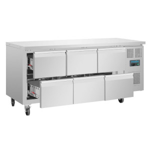 Jahutatud laud GN 1/1 ventileeritud 6 sahtliga seeria U 465L - Polar - Fourniresto