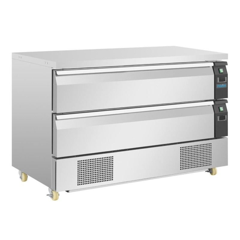 Double Refrigeration Base 2 Drawers Series U 6x GN 1/1 - Polar - Fourniresto Double Refrigeration Base 2 Drawers Series U 6x GN 1/1 - Polar - Fourniresto