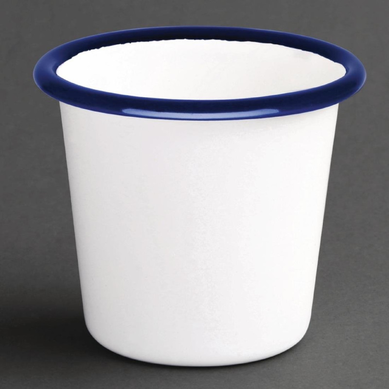 Pot à Sauce en Acier Émaillé Bleu et Blanc 114ml - Lot de 6 - Olympia - Fourniresto Pot à Sauce en Acier Émaillé Bleu et Blanc 114ml - Lot de 6 - Olympia - Fourniresto