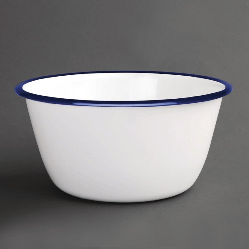 Enamelled Steel Salad Bowl 155mm - Set of 6 - Olympia - Fourniresto Enamelled Steel Salad Bowl 155mm - Set of 6 - Olympia - Fourniresto