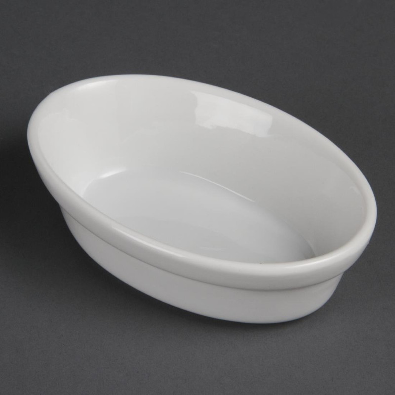 White Oval Gratin Dishes 145 x 104mm - Set of 6 - Olympia - Fourniresto White Oval Gratin Dishes 145 x 104mm - Set of 6 - Olympia - Fourniresto