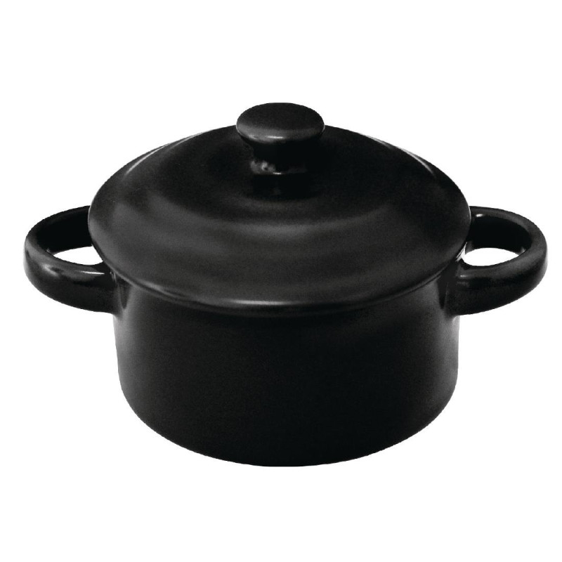 Mini Black Round Casseroles Ø 85mm - Olympia - Fourniresto Mini Black Round Casseroles Ø 85mm - Olympia - Fourniresto