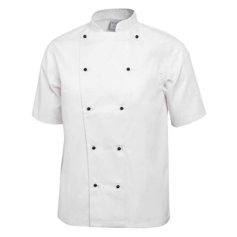 Kokandusvest Chicago segamaterjalist lühikeste varrukatega valge suurus L - Whites Chefs Clothing - Fourniresto Kokandusvest Chicago segamaterjalist lühikeste varrukatega valge suurus L - Whites Chefs Clothing - Fourniresto