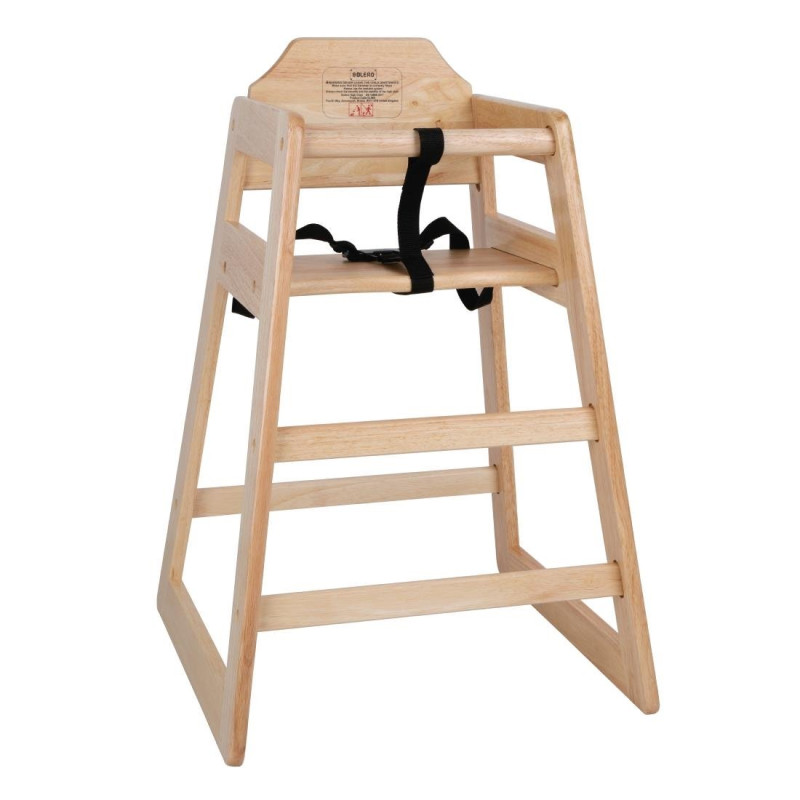 High Chair in Natural Wood Finish - Bolero - Fourniresto High Chair in Natural Wood Finish - Bolero - Fourniresto
