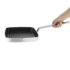 Antihaftbeschichtete quadratische Pfanne mit gerilltem Boden - L 240mm - Vogue