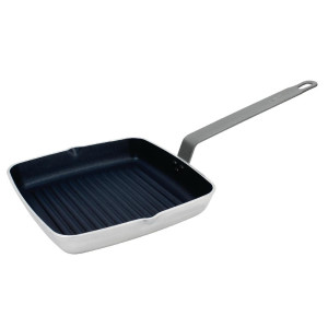 Antihaftbeschichtete quadratische Pfanne mit gerilltem Boden - L 240mm - Vogue