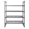 4 riiuliga ühik selge vahega - L 1375 x S 610mm - Cambro