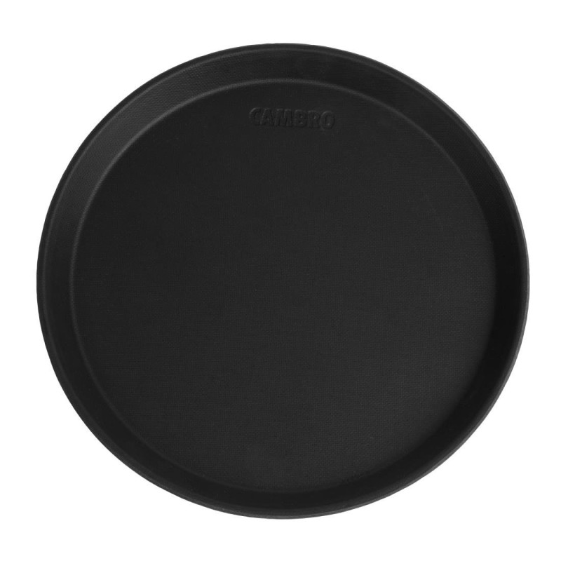 Plateau de Service Rond Fibre de Verre Antidérapant Camtread Noir Ø 280mm - Cambro - Fourniresto Plateau de Service Rond Fibre de Verre Antidérapant Camtread Noir Ø 280mm - Cambro - Fourniresto