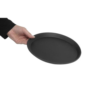 Serveerimisalus ümmargune libisemisvastase klaaskiust Camtread must Ø 280mm - Cambro - Fourniresto