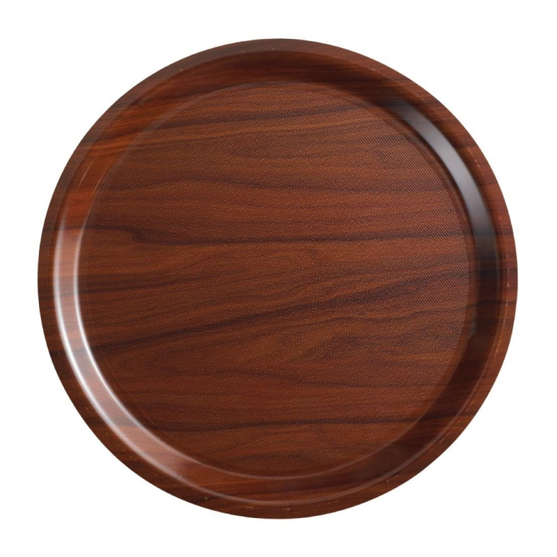 Round Laminate Mykonos Walnut Tray Ø 380 mm - Cambro - Fourniresto Round Laminate Mykonos Walnut Tray Ø 380 mm - Cambro - Fourniresto