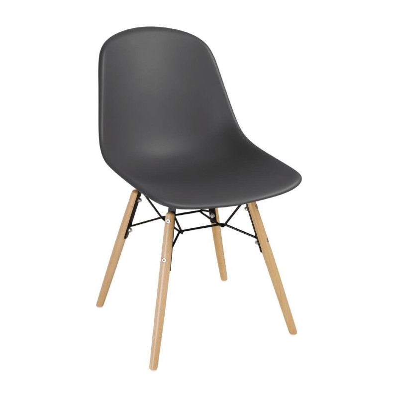 PP-st valmistatud hall Arlo metallraamiga vormitud tool - 2 tk komplektis - Bolero - Fourniresto PP-st valmistatud hall Arlo metallraamiga vormitud tool - 2 tk komplektis - Bolero - Fourniresto