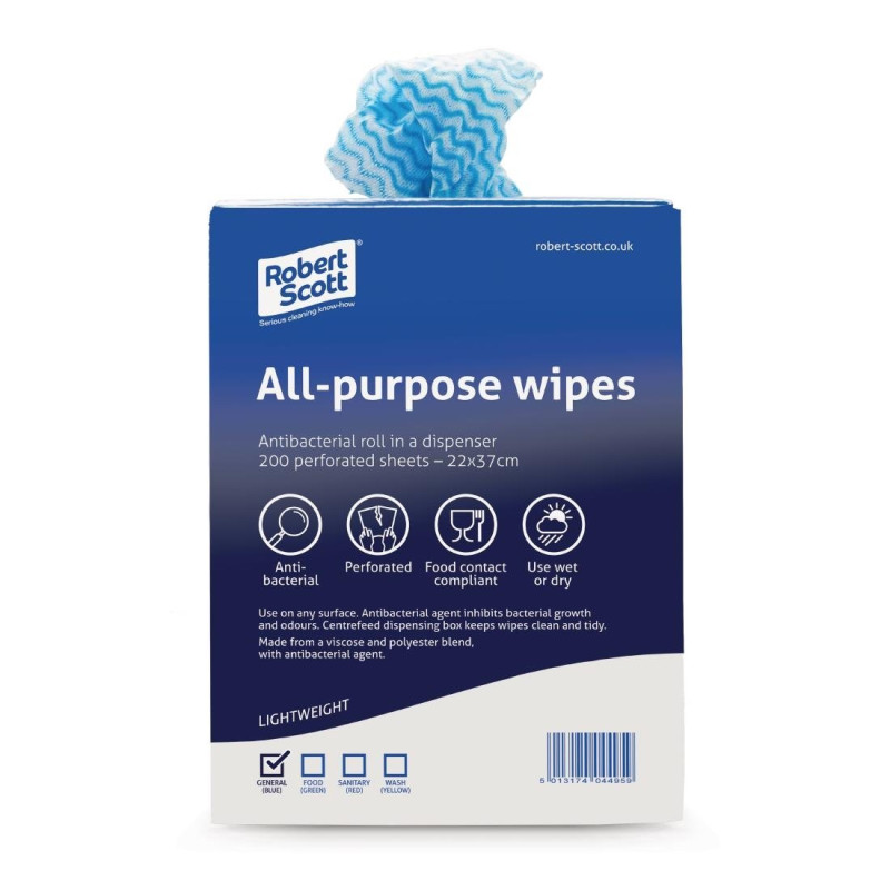 Chiffons Tout Usage Antibactériens Bleus - 200 Chiffons - Jantex Chiffons Tout Usage Antibactériens Bleus - 200 Chiffons - Jantex
