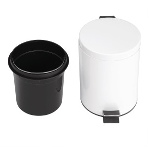 Prügikast pedaaliga valge - 5L - Bolero