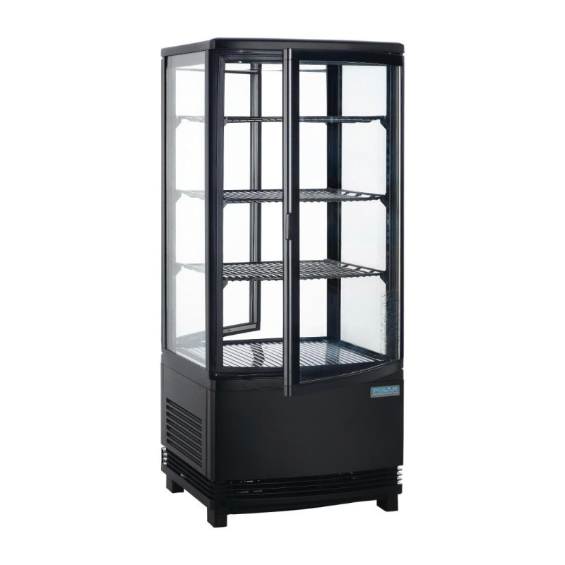 Vitrine Réfrigérée Noire Avec Portes Incurvées 86 L - Polar - Fourniresto Vitrine Réfrigérée Noire Avec Portes Incurvées 86 L - Polar - Fourniresto