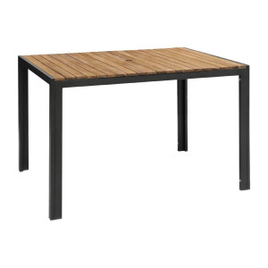 Nelikantne terasest ja akaatsiast laud - 120 cm - Bolero - Fourniresto