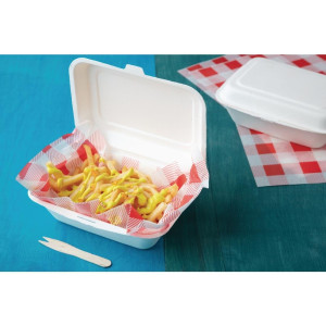 Hinged Bagasse Compostable Trays - 500 ml - 250 Pack - Fiesta Green