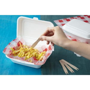Hinged Bagasse Compostable Trays - 500 ml - 250 Pack - Fiesta Green