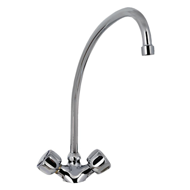 Segisti ühe auguga standardne 2 kraaniga kaelus 200mm - FourniResto Segisti ühe auguga standardne 2 kraaniga kaelus 200mm - FourniResto