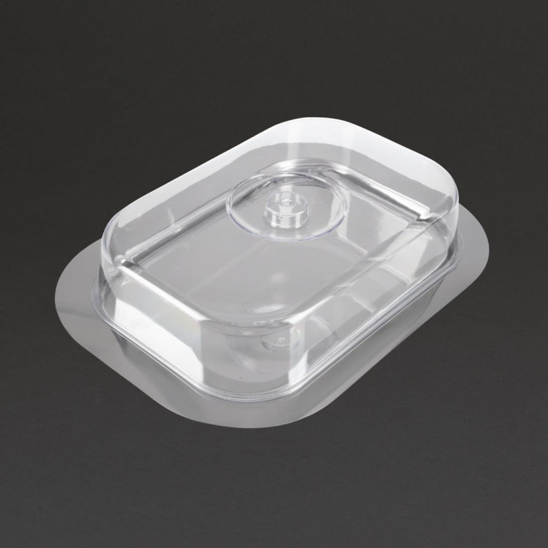 Plateau Rectangulaire En Inox Et Couvercle Transparent - APS - Fourniresto Plateau Rectangulaire En Inox Et Couvercle Transparent - APS - Fourniresto