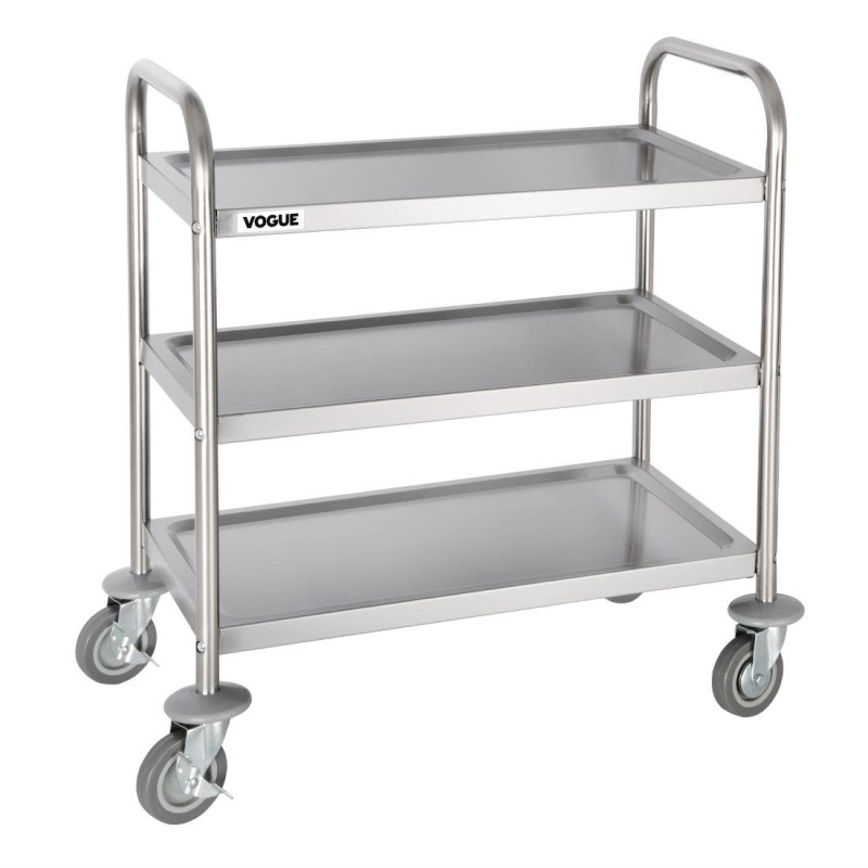 Chariot De Débarrassage en Inox - 3 Niveaux - L 710 X P 405mm - 128Kg - Vogue Chariot De Débarrassage en Inox - 3 Niveaux - L 710 X P 405mm - 128Kg - Vogue