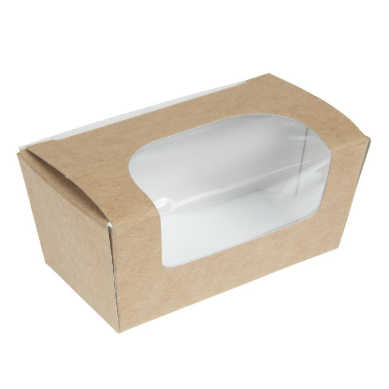 Rectangular Kraft Compostable Cake Boxes with Window - Pack of 500 - Colpac Rectangular Kraft Compostable Cake Boxes with Window - Pack of 500 - Colpac