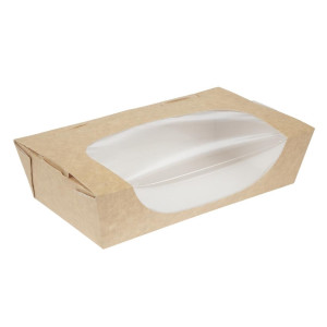 Kraftist taaskasutatavad salatikarbid aknaga - 1000 ml - 200 tk komplektis - Colpac