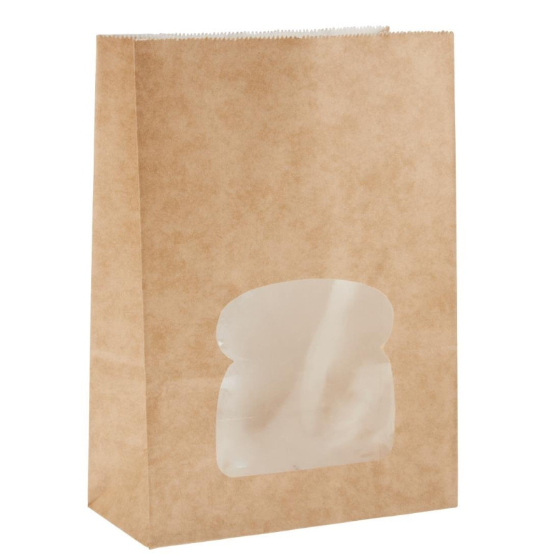 Sacs sandwich kraft recyclables noirs avec fenêtre - Lot de 250 - Colpac - Fourniresto Sacs sandwich kraft recyclables noirs avec fenêtre - Lot de 250 - Colpac - Fourniresto