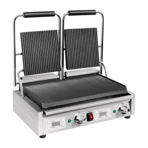 Kontaktgrill topeltsoonega/sileda pinnaga - 230V - Buffalo