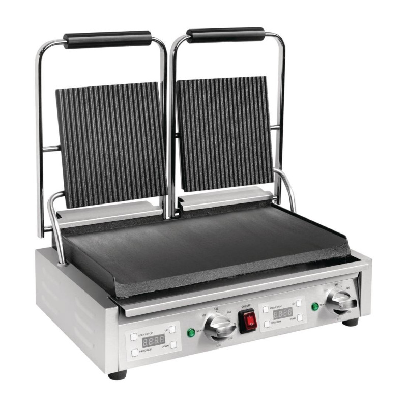 Kontaktgrill topeltsoonega/sileda pinnaga - 230V - Buffalo Kontaktgrill topeltsoonega/sileda pinnaga - 230V - Buffalo