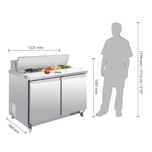 Valmistuslett 2 ustega - 2 x GN 1/6 405 L - Polar - Fourniresto