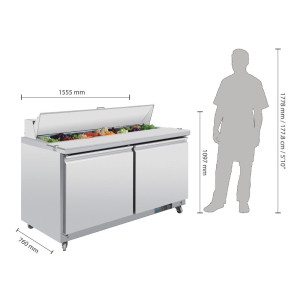 Ettevalmistuslett 2 ustega - 527 L 16 X GN 1/6 - Polar - Fourniresto