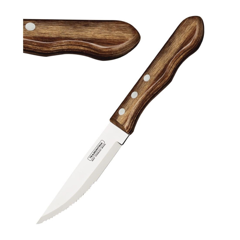 Tramontina Jumbo Stainless Steel Steak Knives - Set of 4 - FourniResto Tramontina Jumbo Stainless Steel Steak Knives - Set of 4 - FourniResto