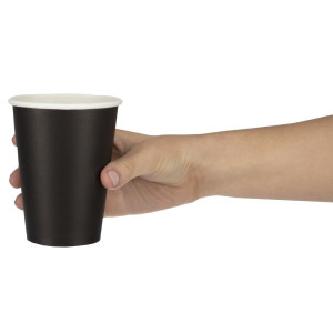 Ühekordsed mustad kuumade jookide tassid 340 ml - 50 tükki komplektis - Fiesta