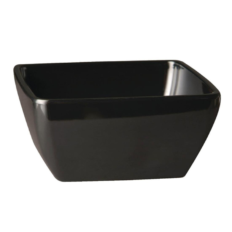 Square Melamine Bowl Pure Black - 90mm - APS - Fourniresto Square Melamine Bowl Pure Black - 90mm - APS - Fourniresto