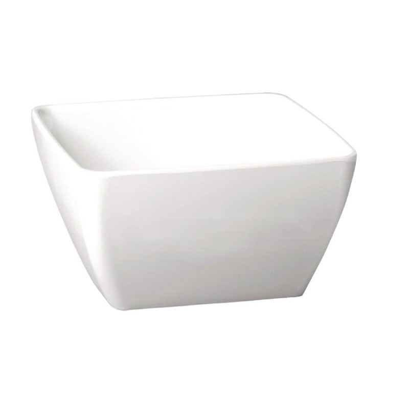 Square Melamine Bowl Pure White - 125mm - APS - Fourniresto Square Melamine Bowl Pure White - 125mm - APS - Fourniresto