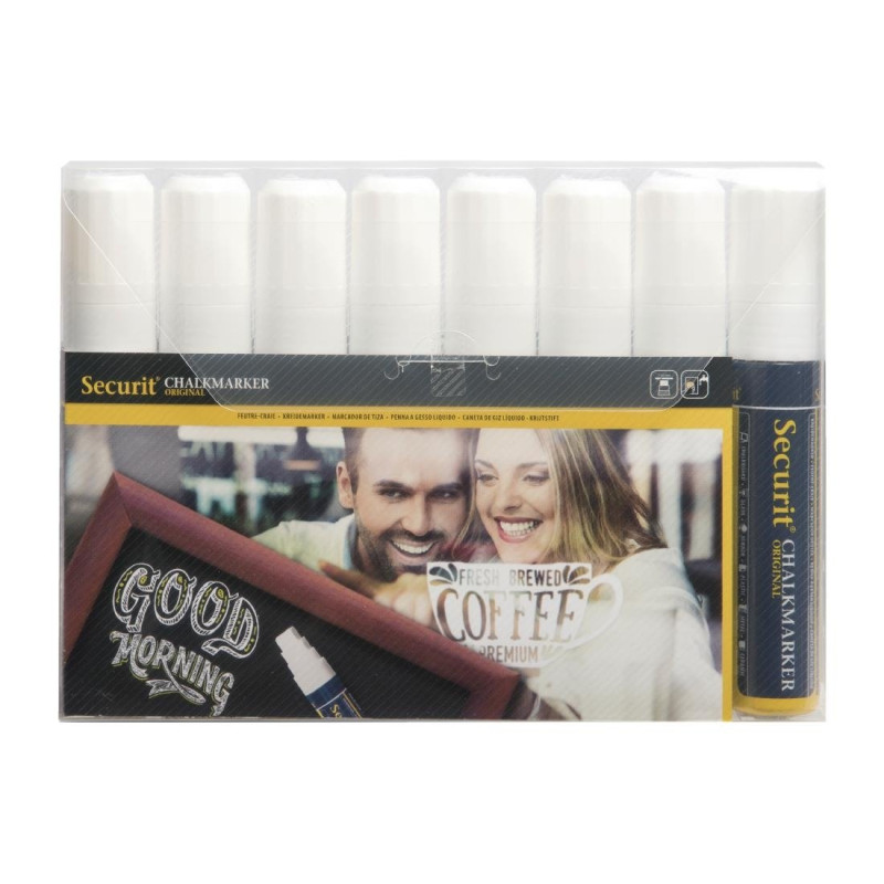 Marqueurs Blancs Effaçables - Lot de 8 - Securit Marqueurs Blancs Effaçables - Lot de 8 - Securit