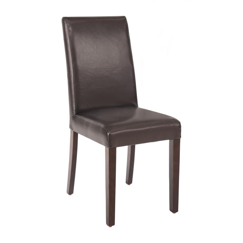 Chaises En Simili Cuir Marron Foncé - Bolero - Fourniresto Chaises En Simili Cuir Marron Foncé - Bolero - Fourniresto