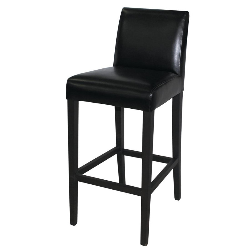 Tabouret De Bar Haut Avec Dossier En Simili Cuir - Noir - Bolero - Fourniresto Tabouret De Bar Haut Avec Dossier En Simili Cuir - Noir - Bolero - Fourniresto
